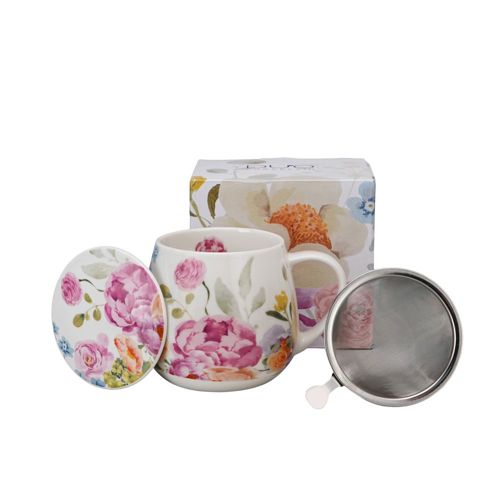 Teebecher mit Sieb & Deckel Flowers June – 0,43l