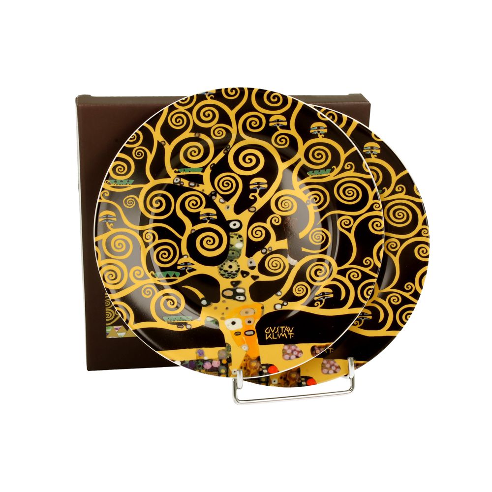 Kuchenteller 2er-Set Klimt Tree of Life brown - 19cm
