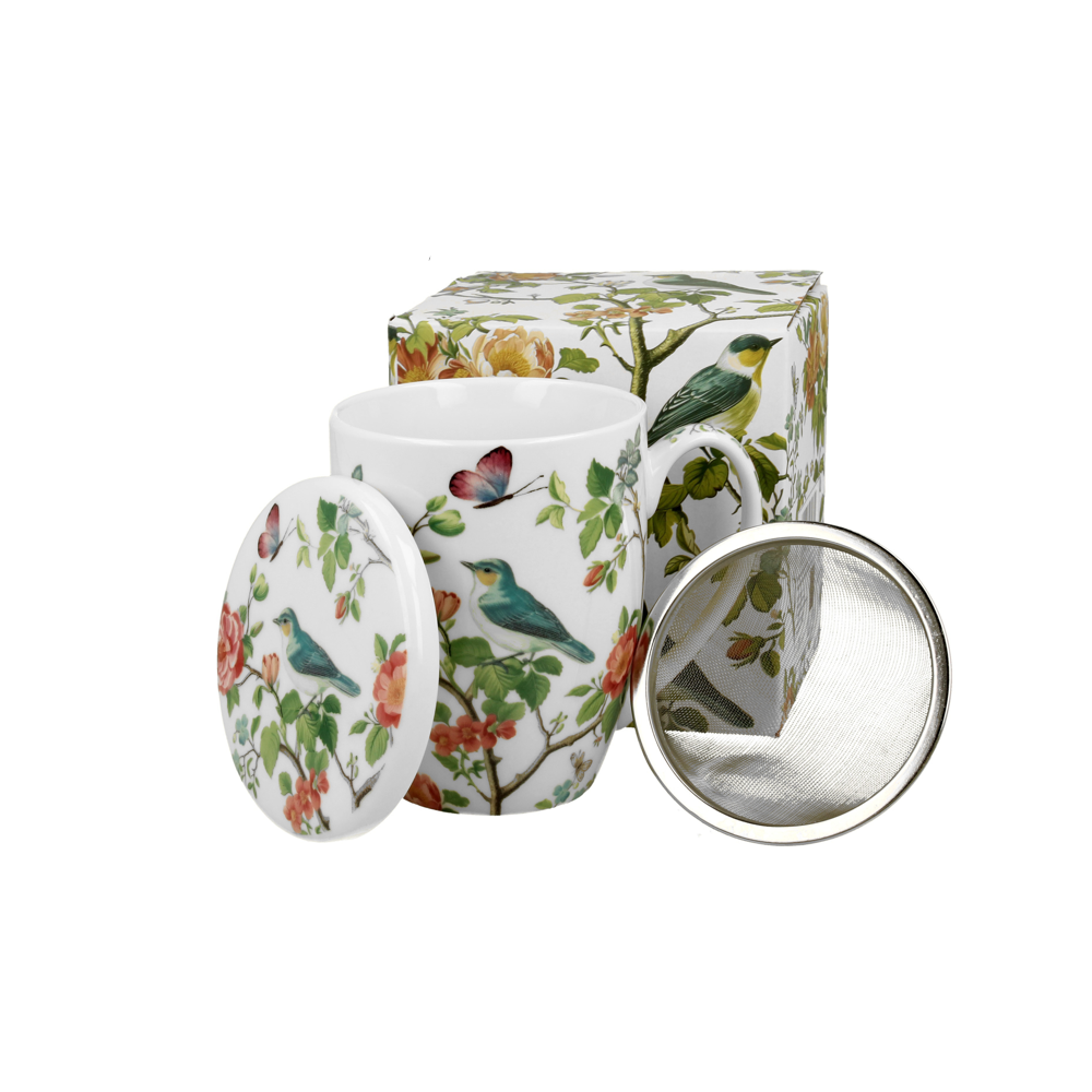 Teebecher mit Sieb & Deckel Birds on a Branch – 0,35l