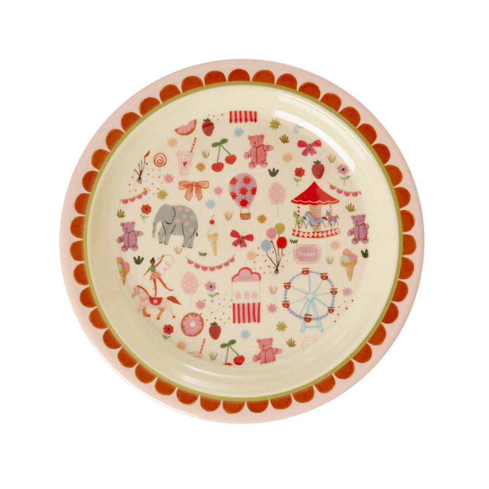 Rice Melamin Kinderteller Fun Fair Pink - 22cm