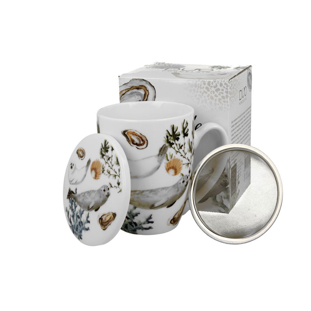 Teebecher mit Sieb & Deckel Animals Seal – 0,43l